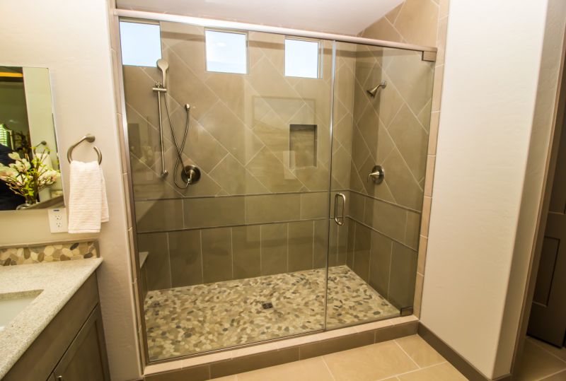 Large-format Tiles and Frameless Door